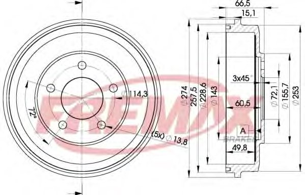FREMAX BD-6544 Brake Drum